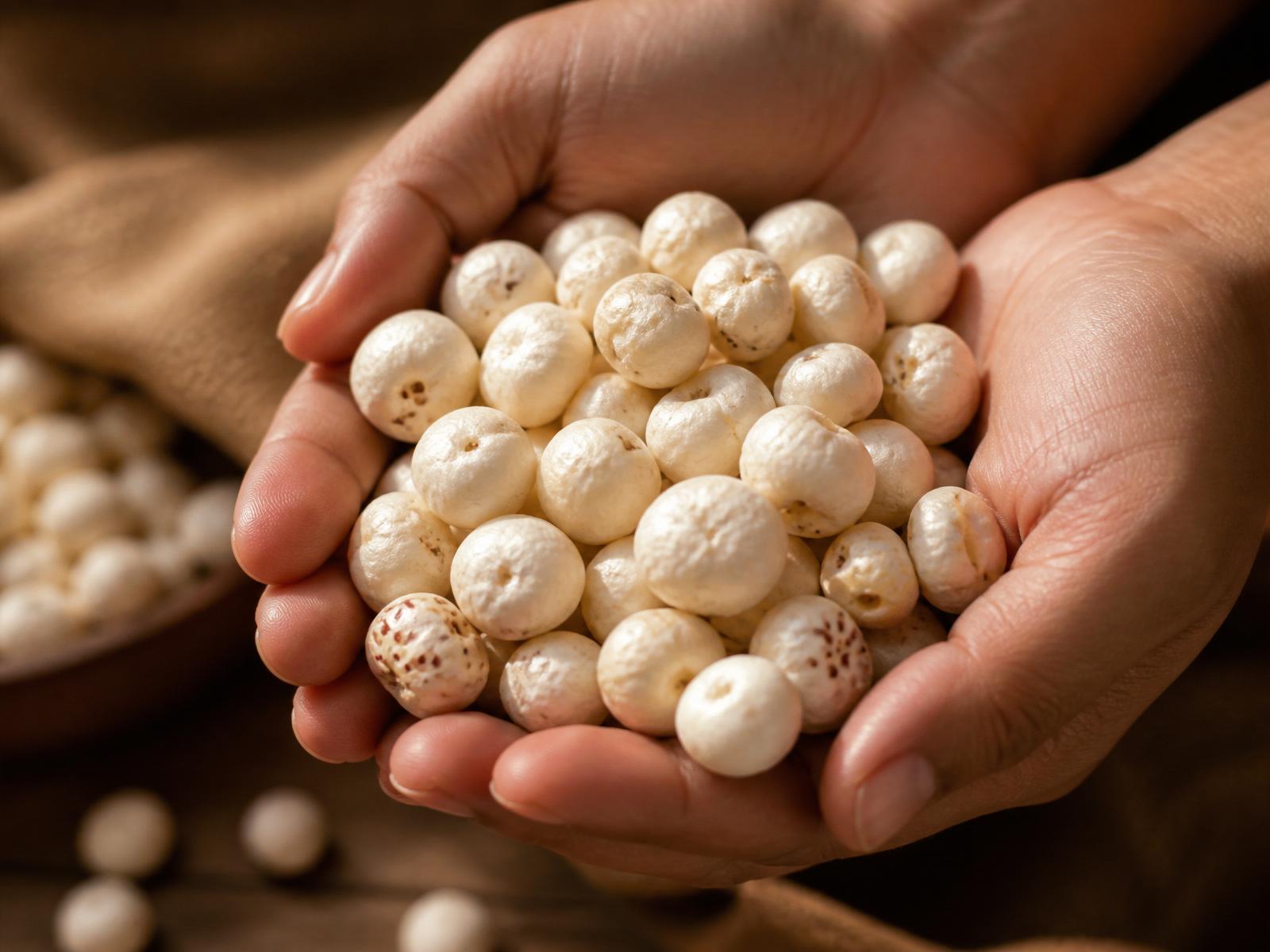 Hand-harvested makhana from the lotus ponds of Bihar